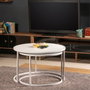 Hanah Home Juego de Mesas Apilables Tambur - Blanco